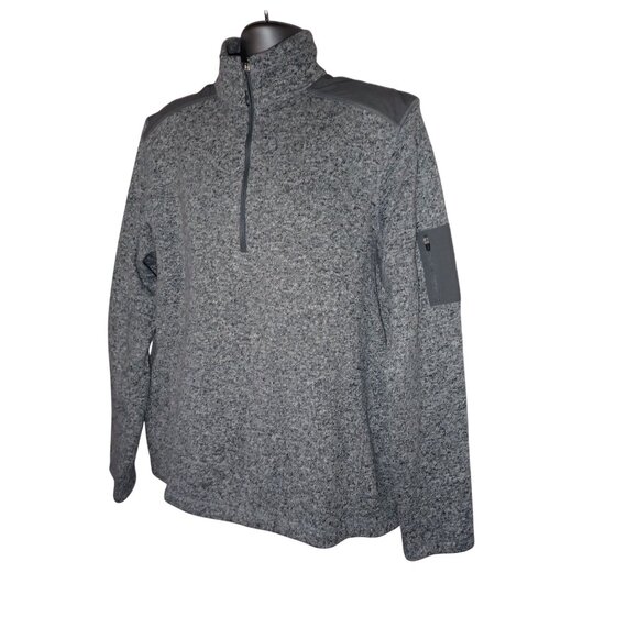 Eddie Bauer 1/4 Zip Fleece Sweater Pullover Sweatshirt‎ Gray Mens L Outdoor - Picture 3 of 9